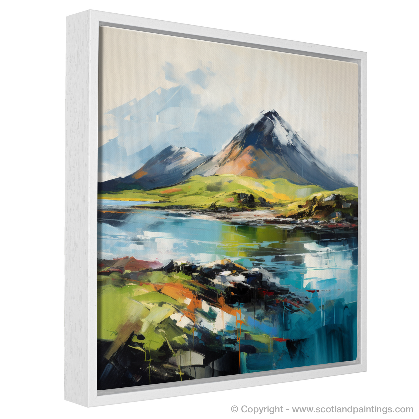 Painting and Art Print of Ben More, Isle of Mull entitled "Majestic Ben More: An Expressionist Tribute to Scottish Highlands".