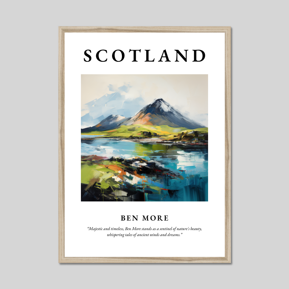 Poster in a natural frame with the word Scotland