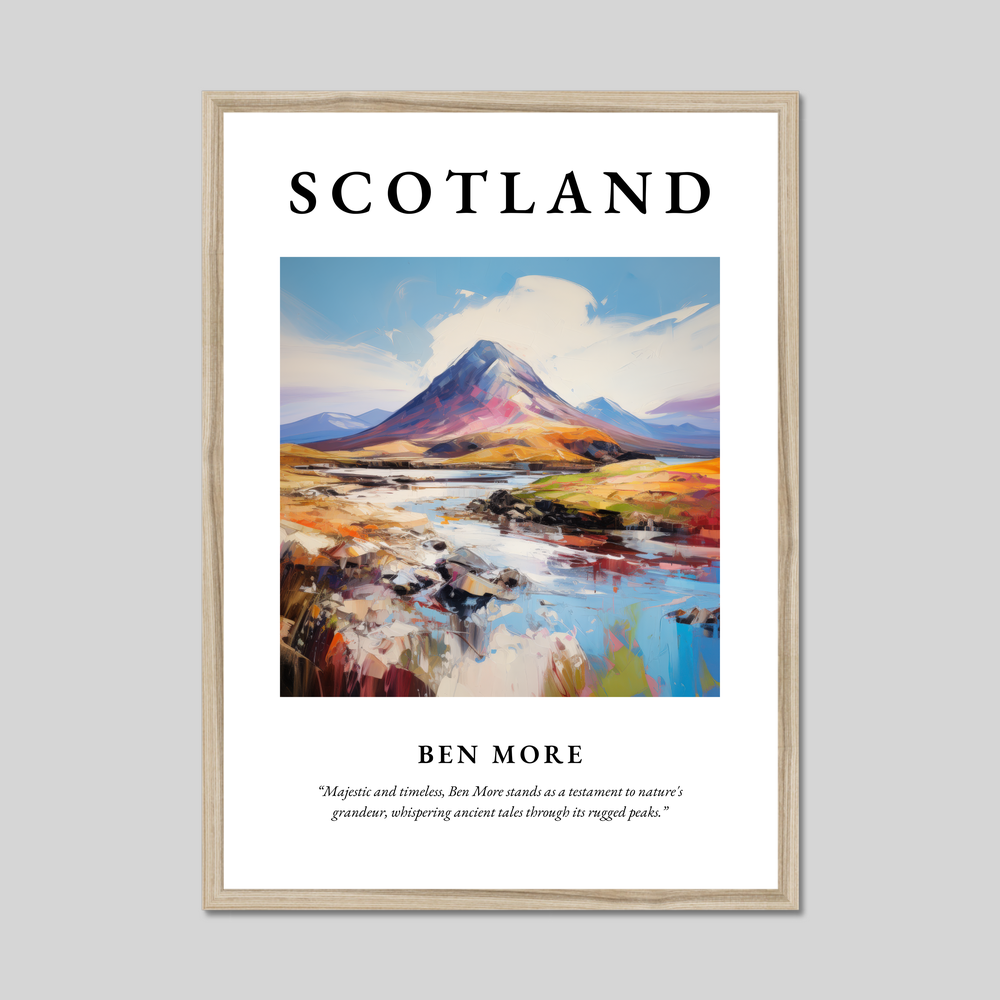 Poster in a natural frame with the word Scotland