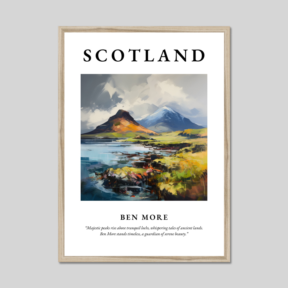 Poster in a natural frame with the word Scotland