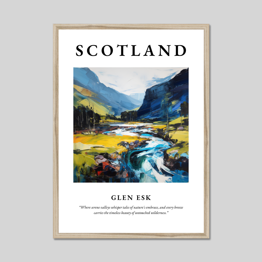 Poster in a natural frame with the word Scotland