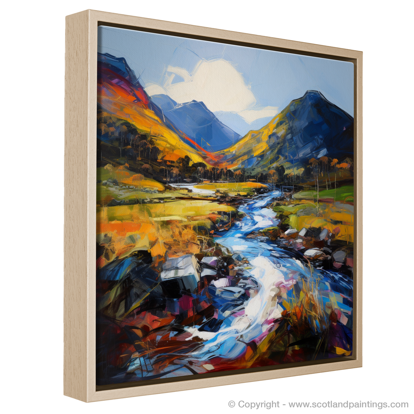 Painting and Art Print of Glen Esk, Angus entitled "Wild Essence of Glen Esk: An Expressionist Ode to the Scottish Highlands".