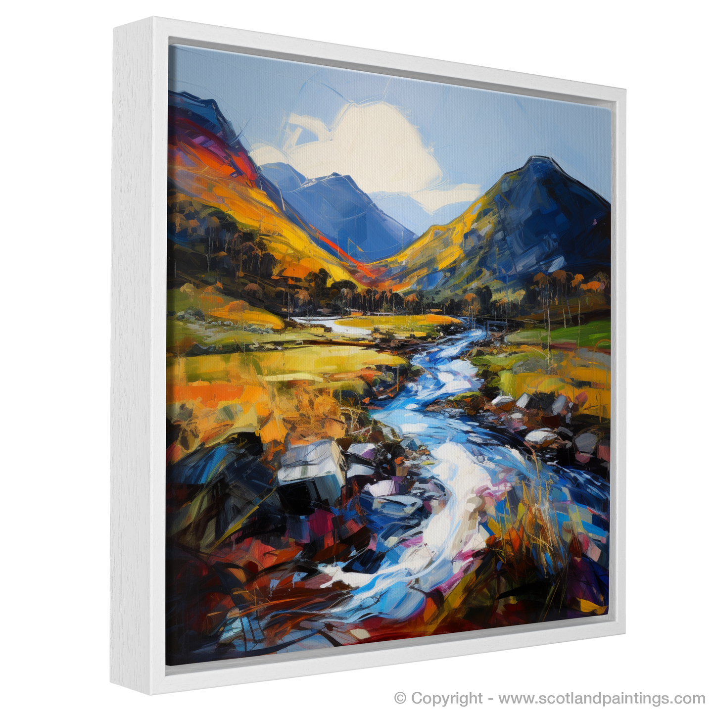 Painting and Art Print of Glen Esk, Angus entitled "Wild Essence of Glen Esk: An Expressionist Ode to the Scottish Highlands".