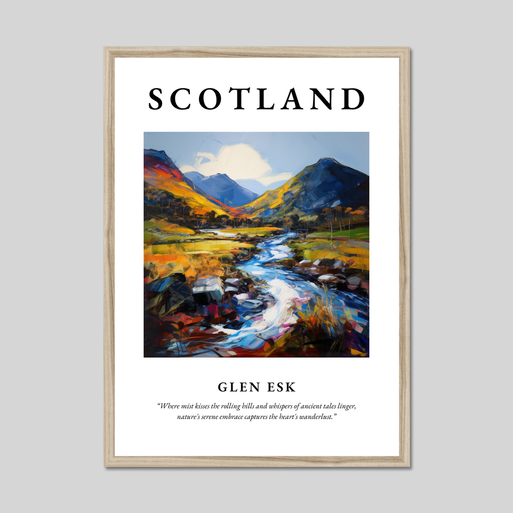 Poster in a natural frame with the word Scotland