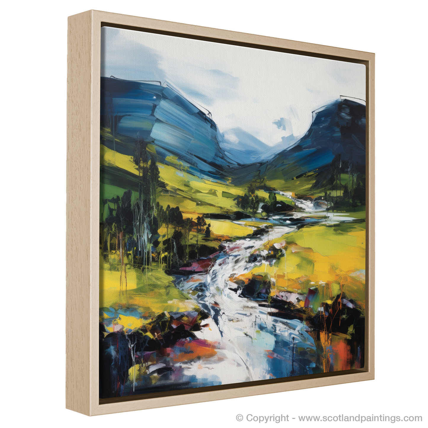 Painting and Art Print of Glen Esk, Angus entitled "Vibrant Essence of Glen Esk: An Expressionist Interpretation".