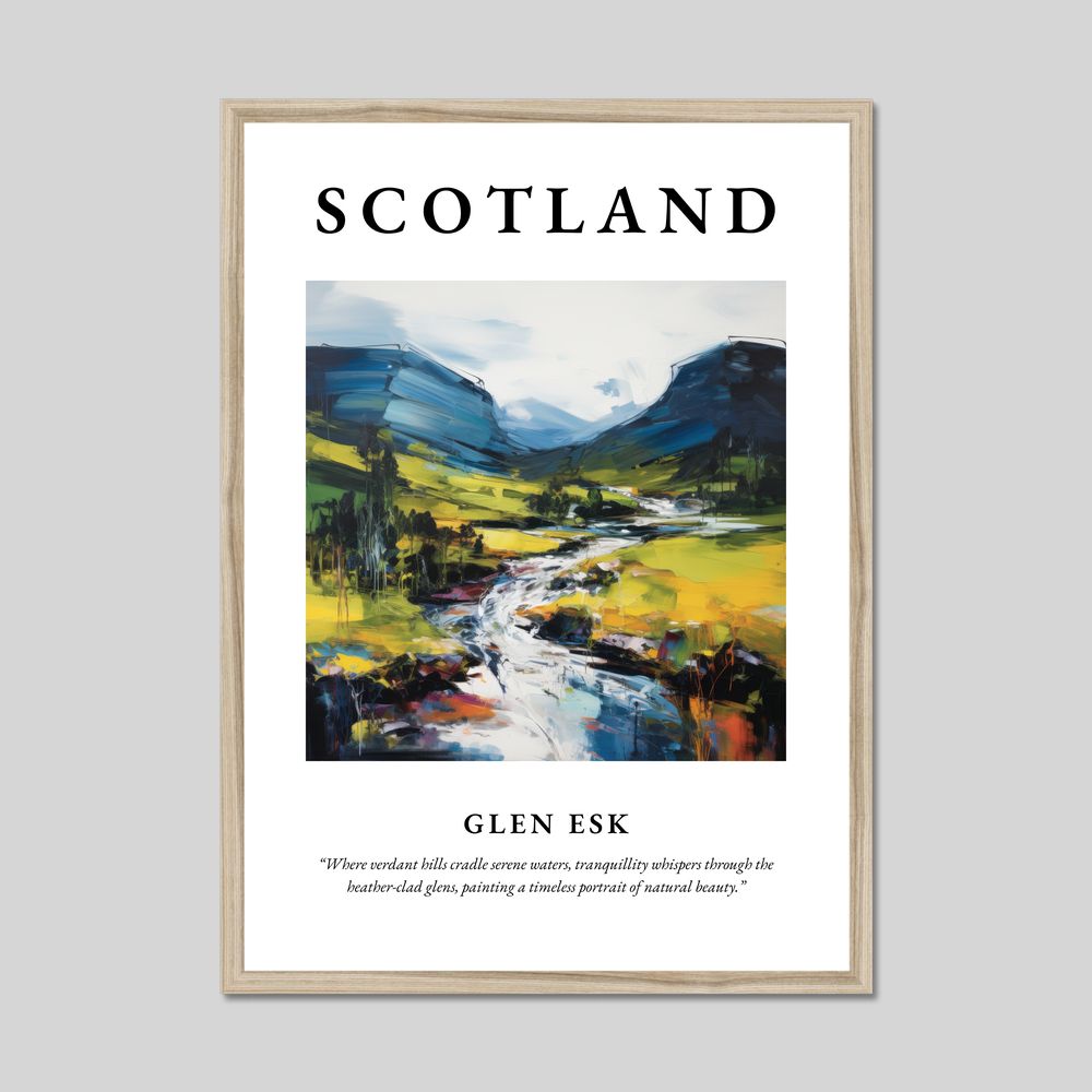 Poster in a natural frame with the word Scotland