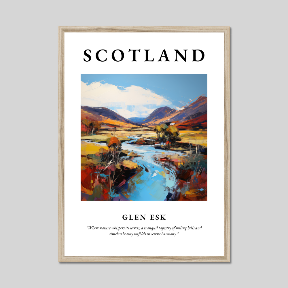 Poster in a natural frame with the word Scotland