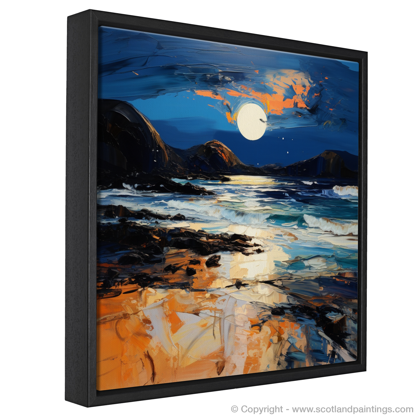 Painting and Art Print of Seilebost Beach at dusk entitled "Seilebost Beach Dusk Embrace".