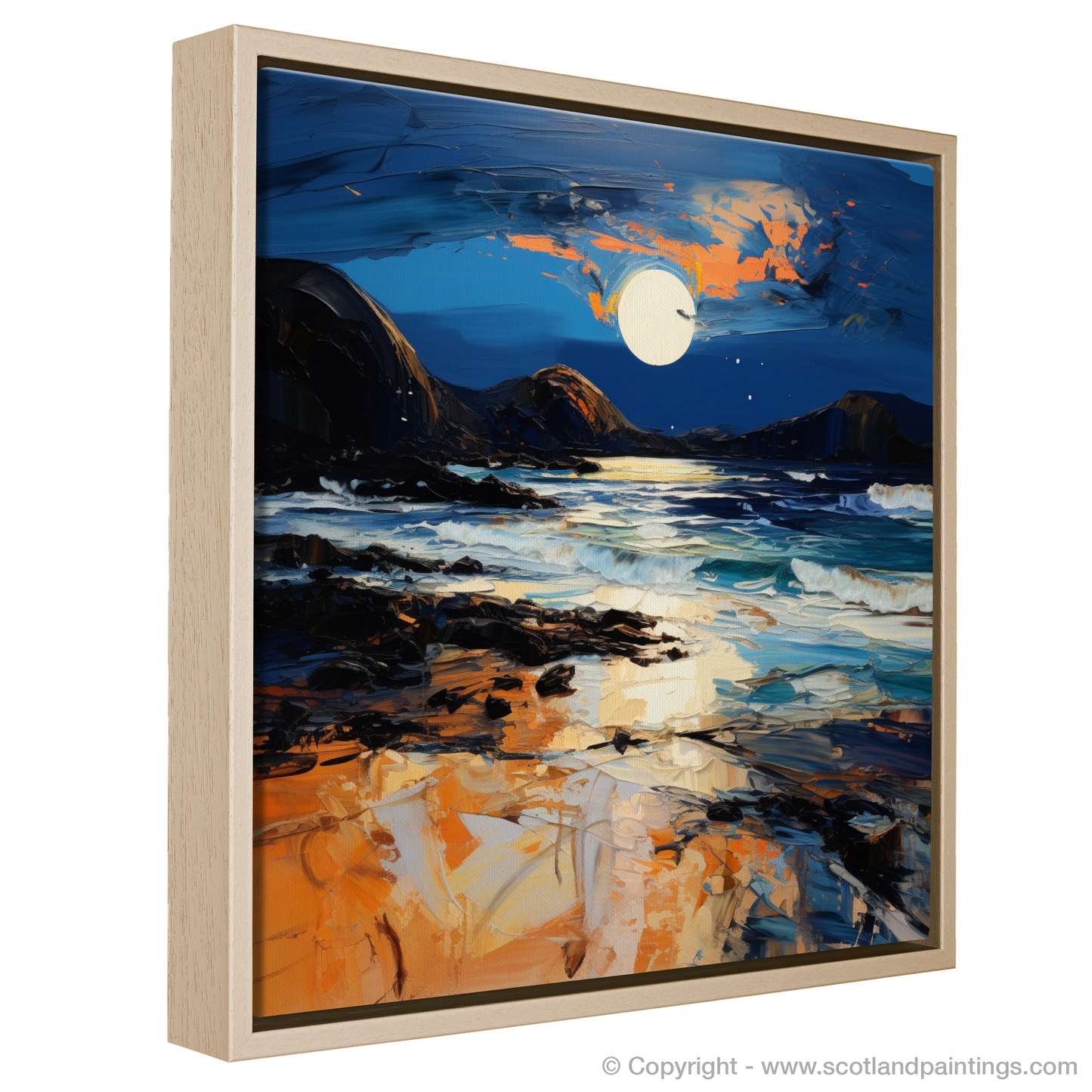 Painting and Art Print of Seilebost Beach at dusk entitled "Seilebost Beach Dusk Embrace".