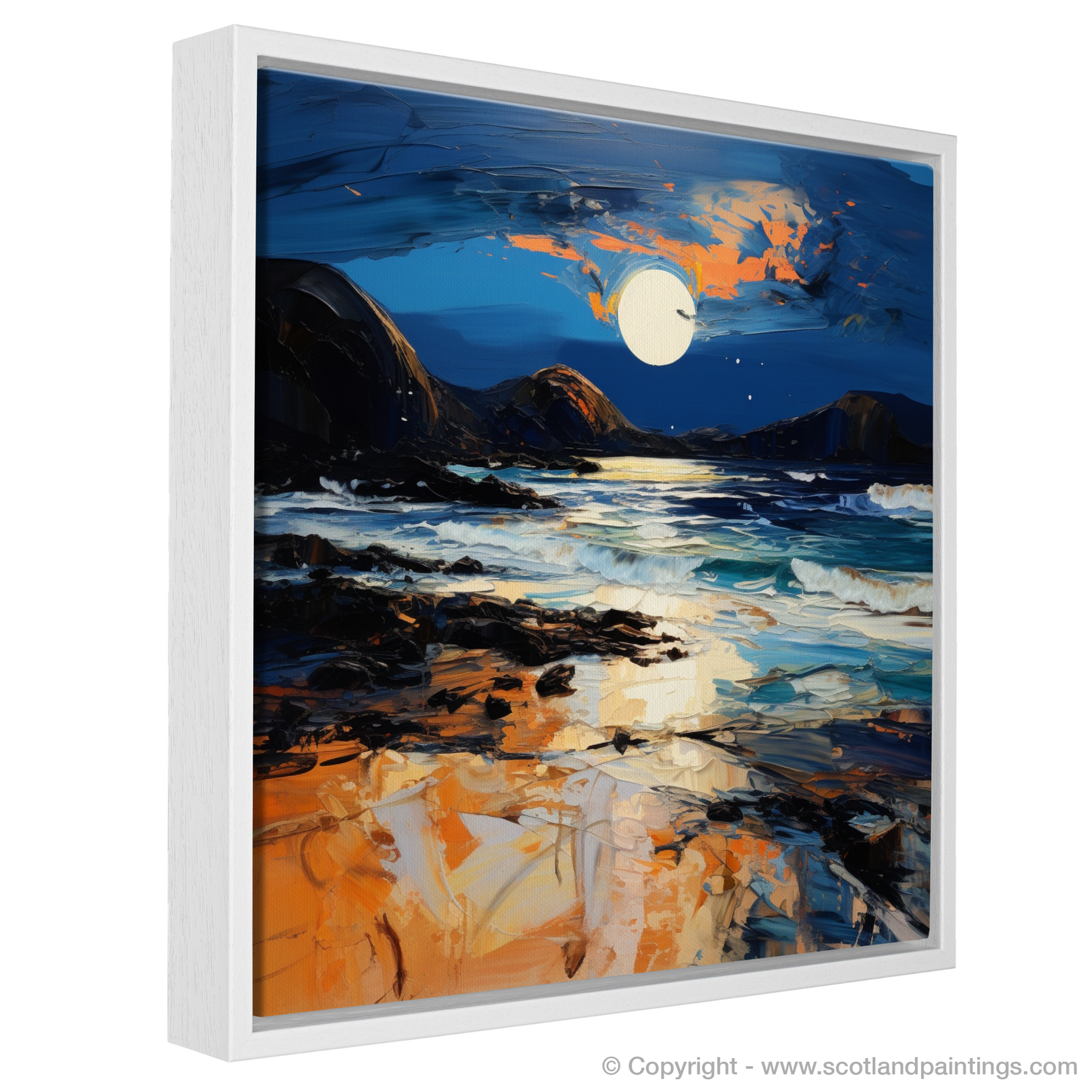 Painting and Art Print of Seilebost Beach at dusk entitled "Seilebost Beach Dusk Embrace".