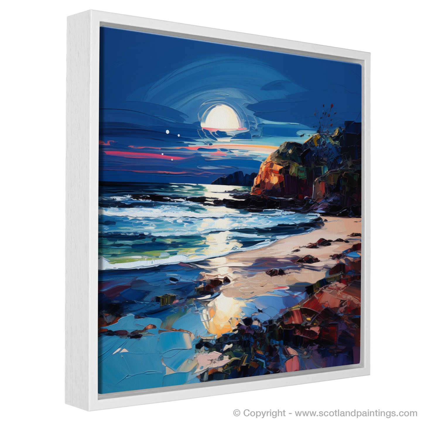 Painting and Art Print of Seilebost Beach at dusk entitled "Dusk Enchantment at Seilebost Beach".