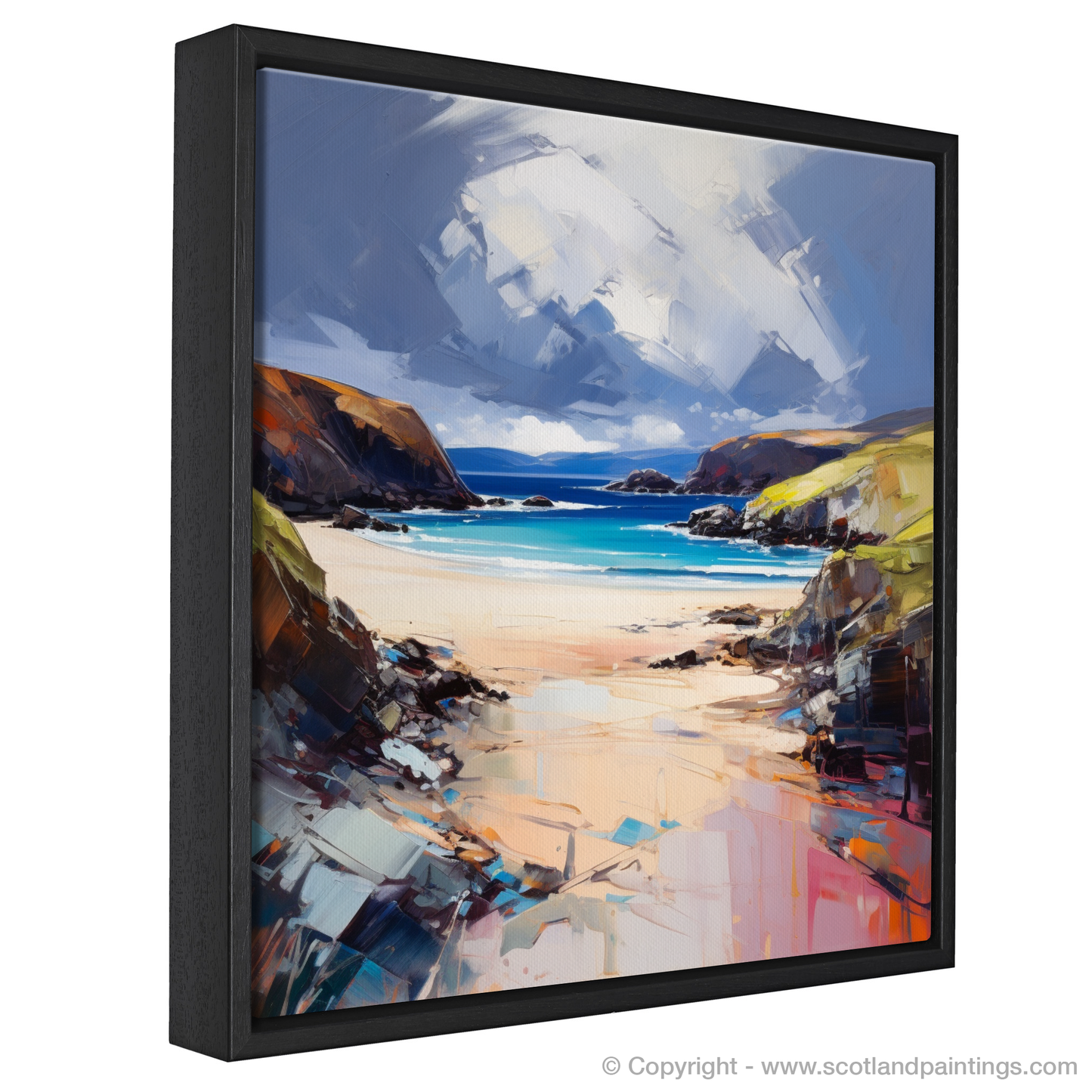 Painting and Art Print of Balnakeil Bay, Durness, Sutherland entitled "Balnakeil Bay Unleashed: An Expressionist Ode to Scottish Coves".