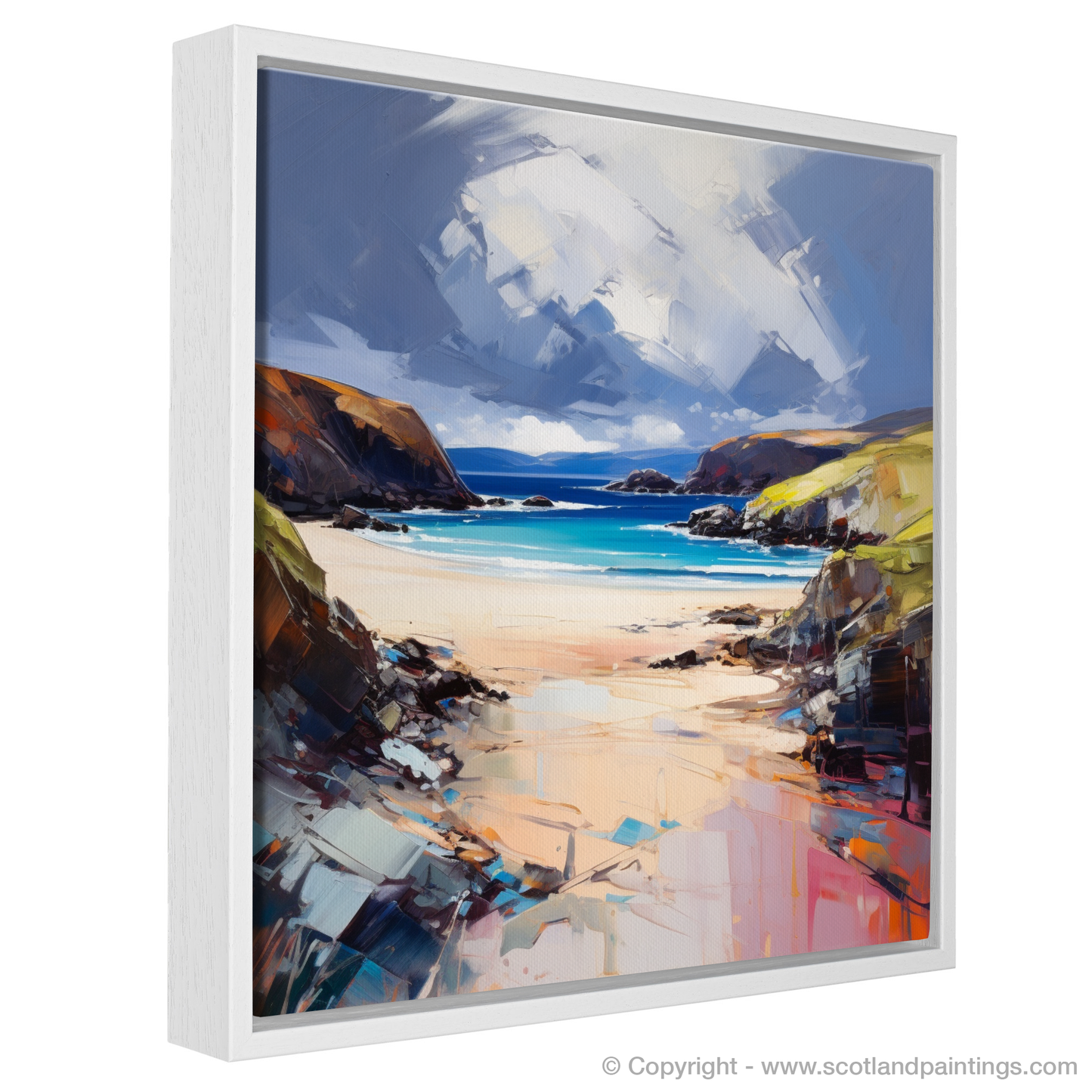 Painting and Art Print of Balnakeil Bay, Durness, Sutherland entitled "Balnakeil Bay Unleashed: An Expressionist Ode to Scottish Coves".