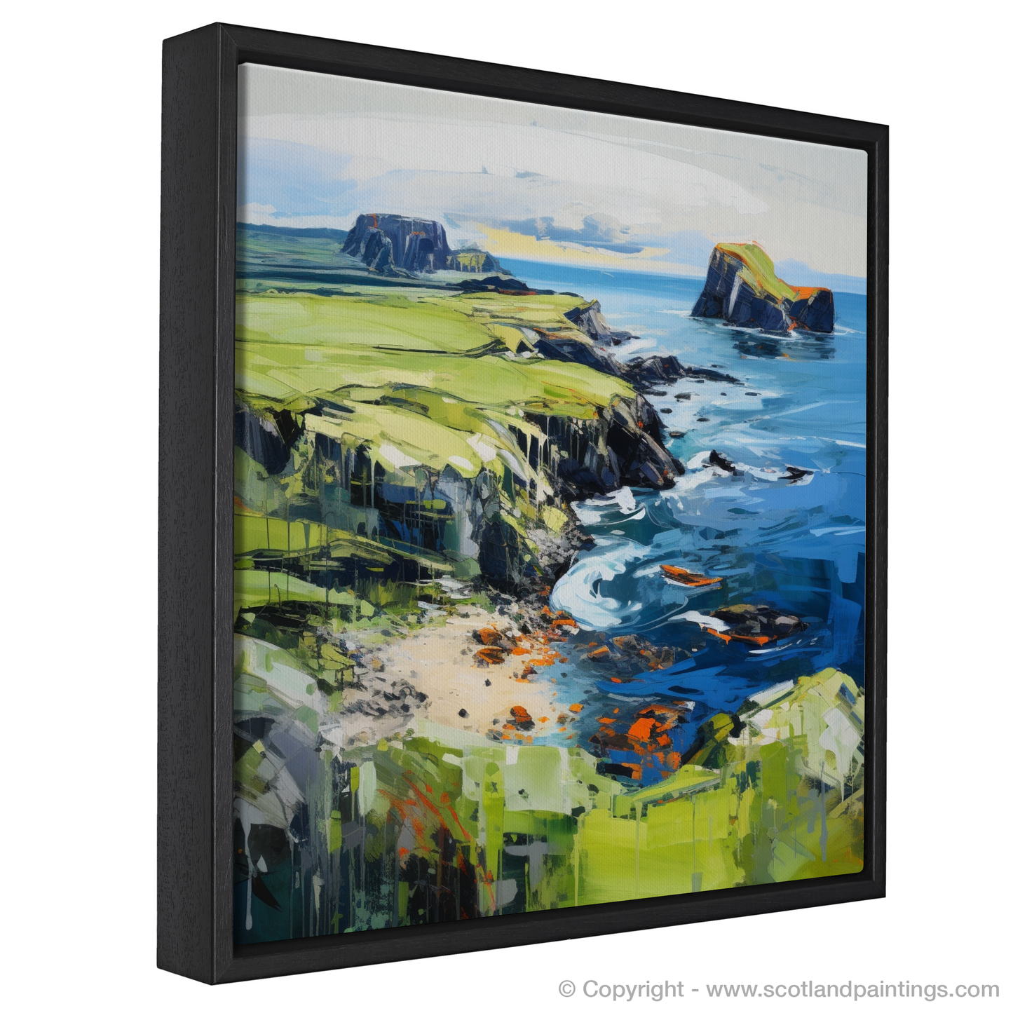 Painting and Art Print of Isle of Islay, Inner Hebrides entitled "Islay's Wild Coast: An Expressionist Ode to Scotland's Inner Hebrides".