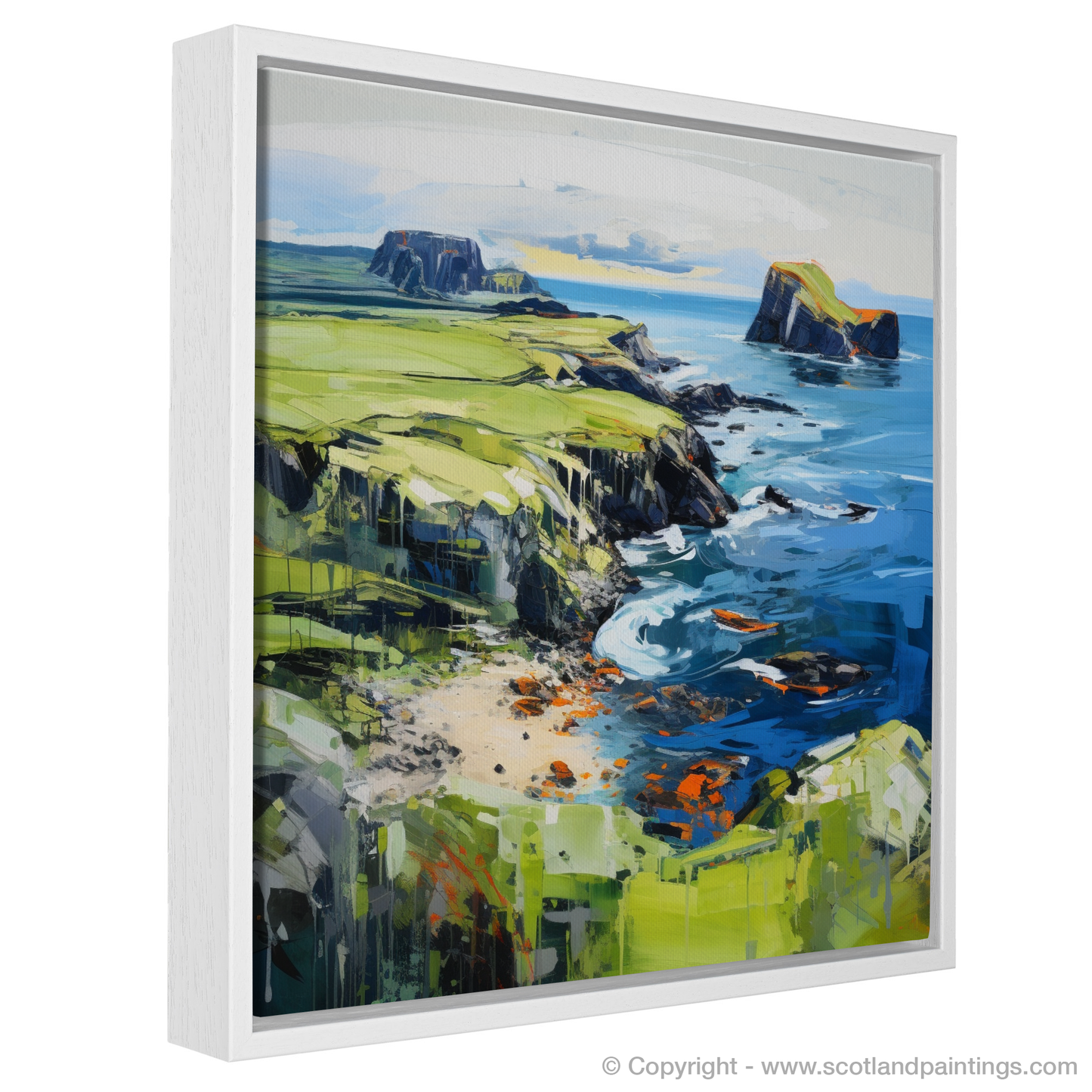 Painting and Art Print of Isle of Islay, Inner Hebrides entitled "Islay's Wild Coast: An Expressionist Ode to Scotland's Inner Hebrides".