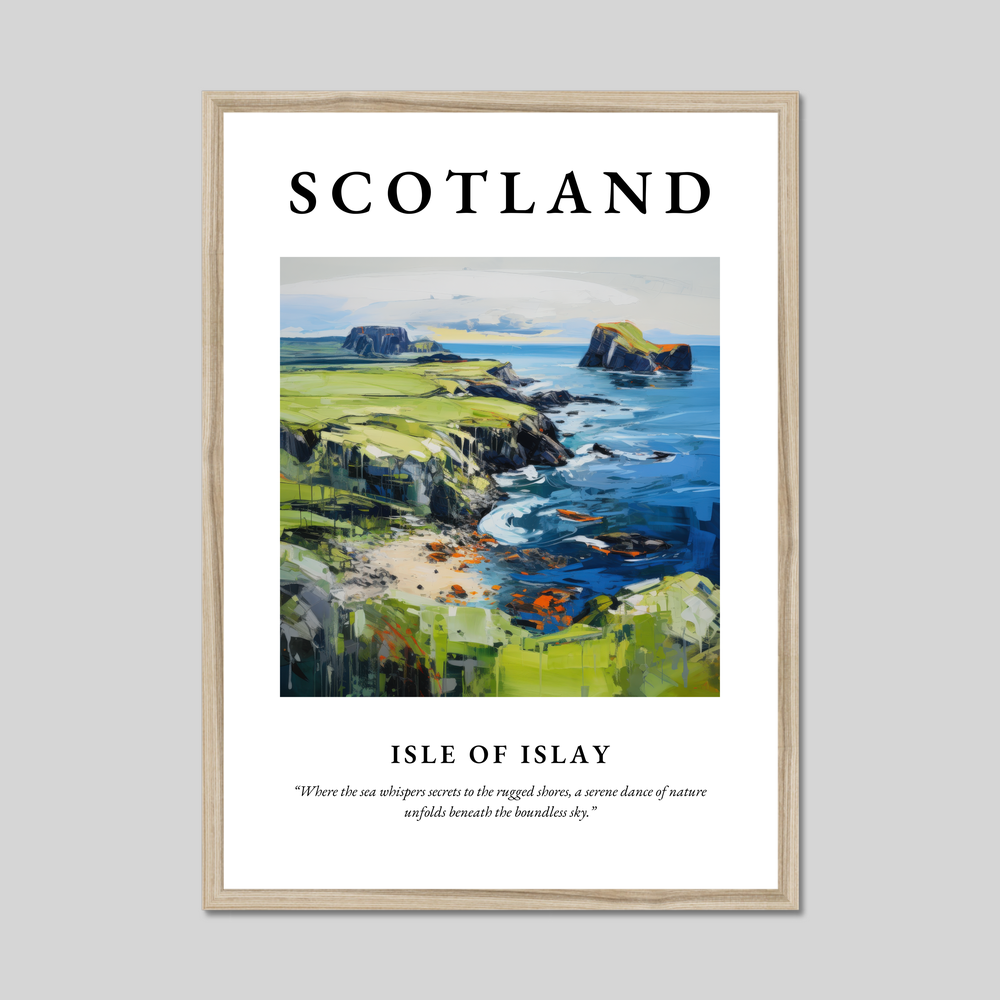 Poster in a natural frame with the word Scotland