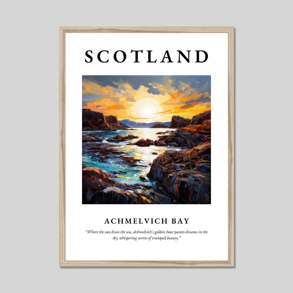 Poster in a natural frame with the word Scotland