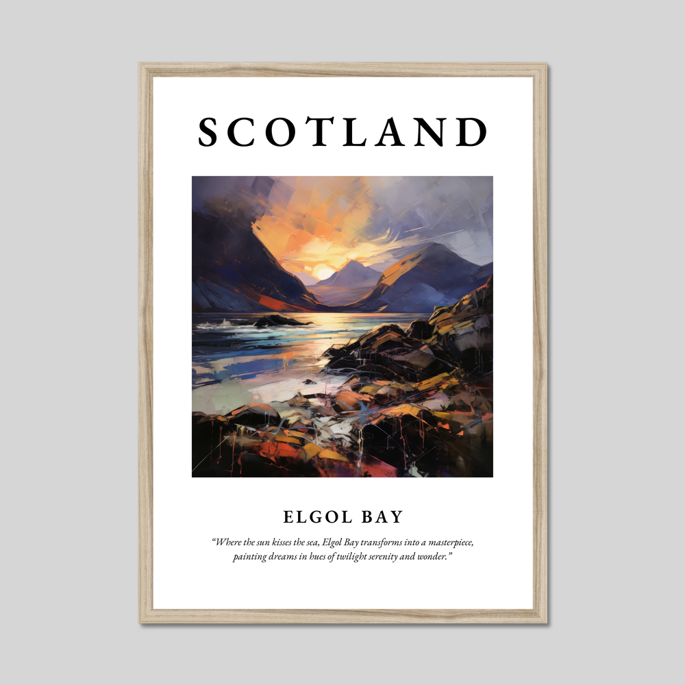 Poster in a natural frame with the word Scotland