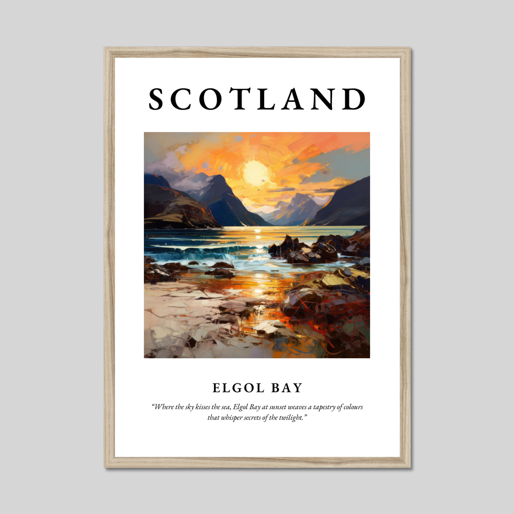 Poster in a natural frame with the word Scotland