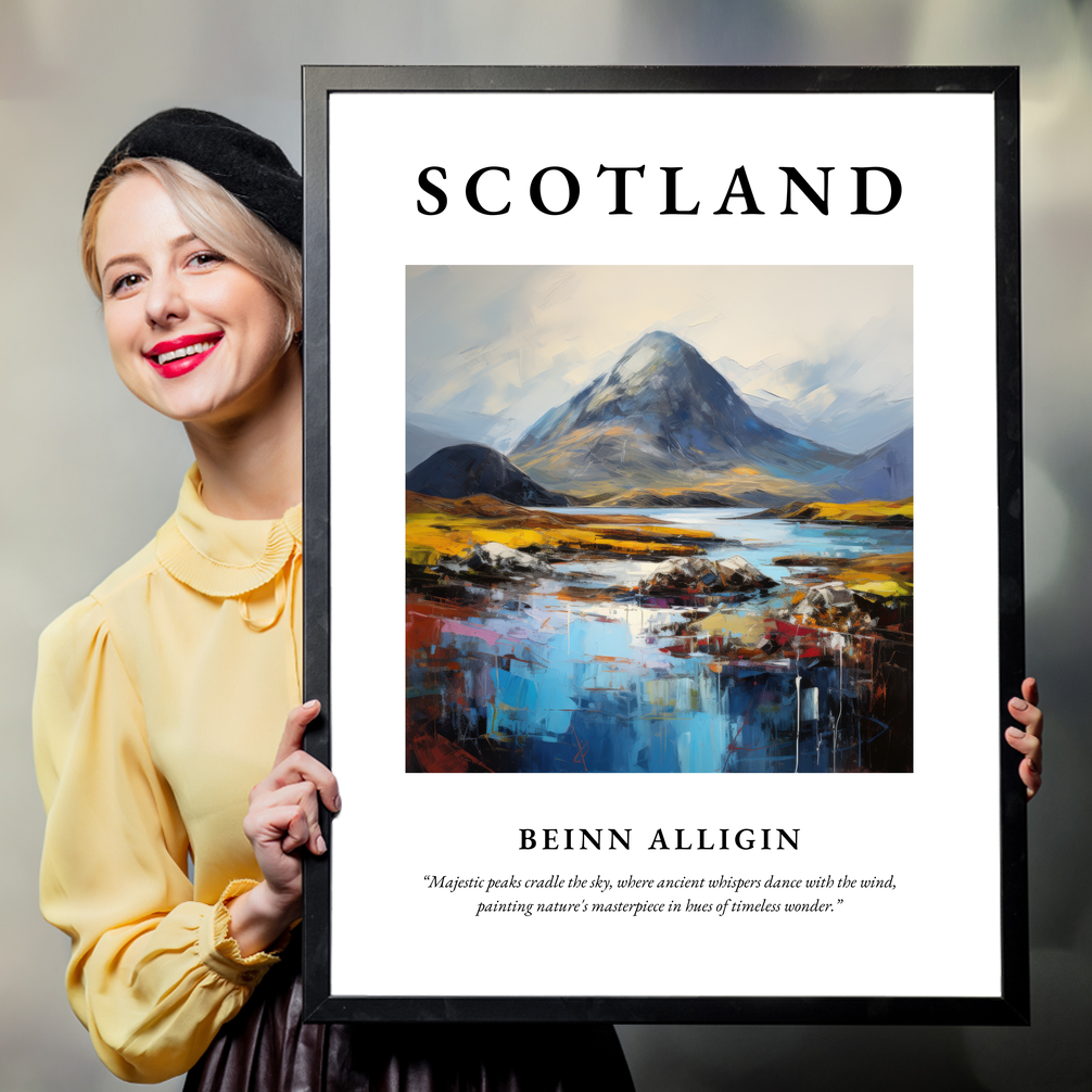 Person holding a poster of Beinn Alligin