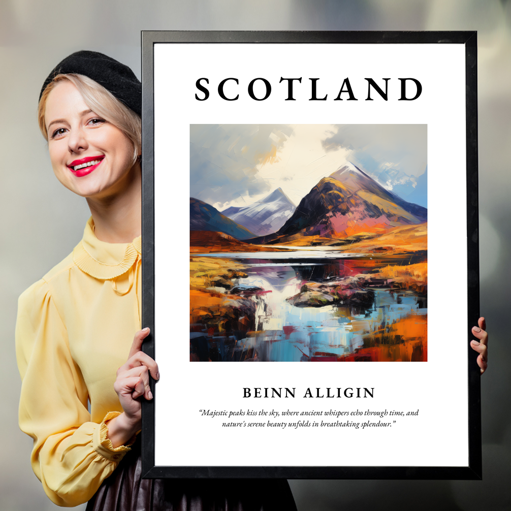 Person holding a poster of Beinn Alligin