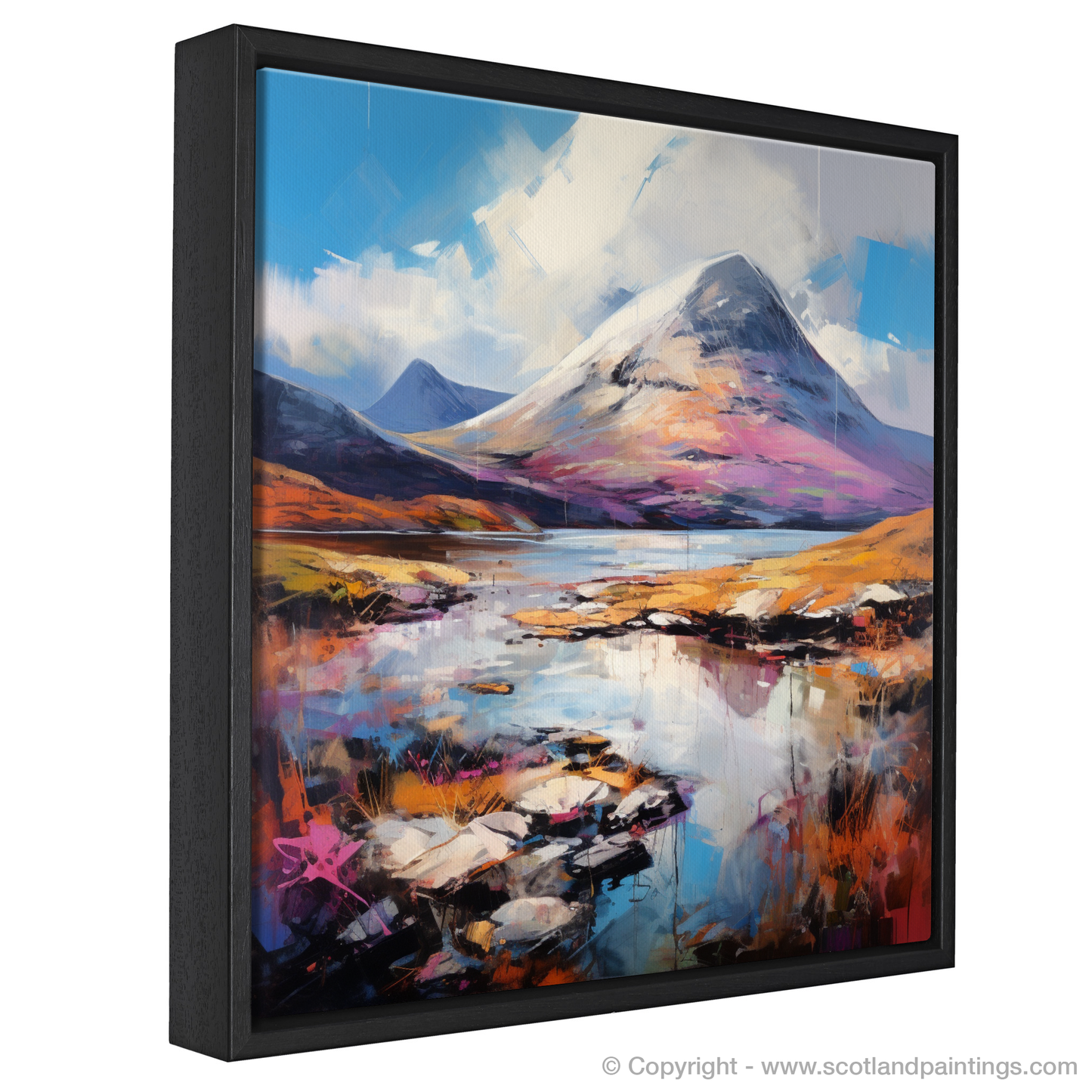 Painting and Art Print of Beinn Alligin, Wester Ross entitled "Majestic Alligin: An Expressionist Journey Through the Scottish Highlands".