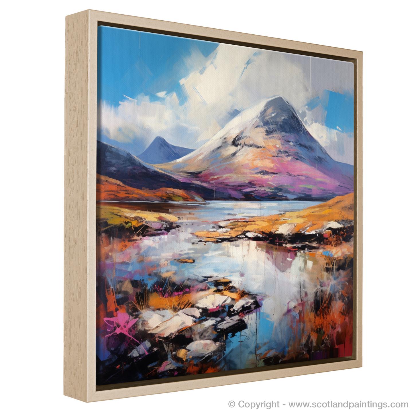 Painting and Art Print of Beinn Alligin, Wester Ross entitled "Majestic Alligin: An Expressionist Journey Through the Scottish Highlands".