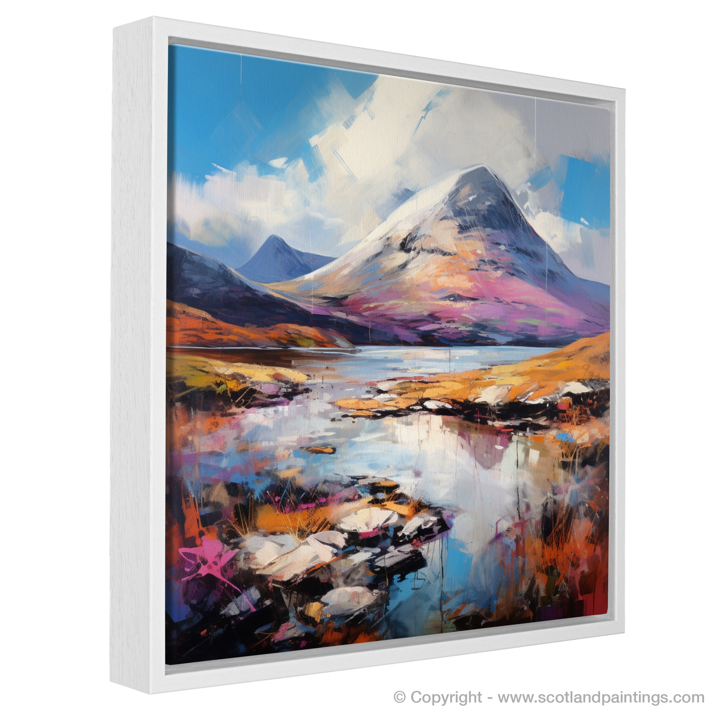 Painting and Art Print of Beinn Alligin, Wester Ross entitled "Majestic Alligin: An Expressionist Journey Through the Scottish Highlands".