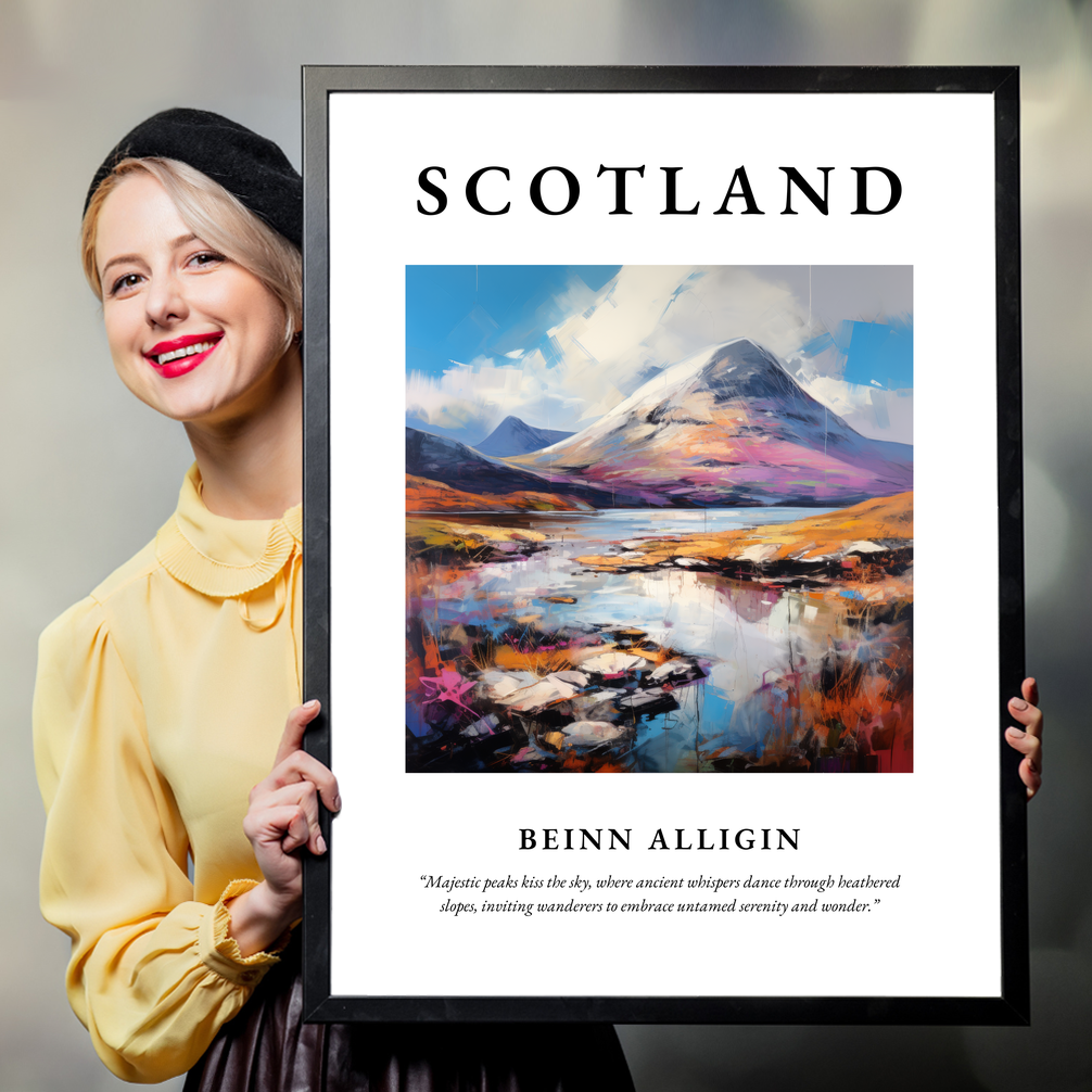 Person holding a poster of Beinn Alligin