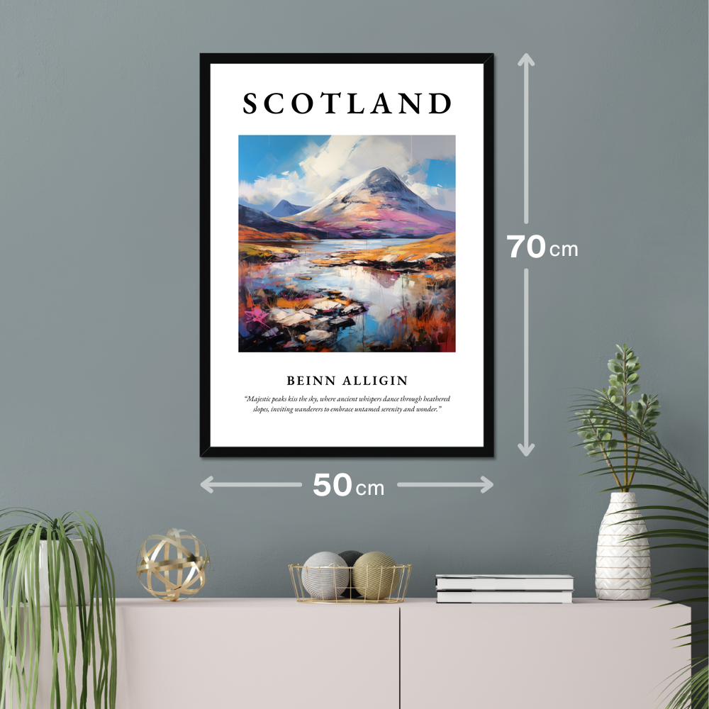 Poster of Beinn Alligin hanging on a wall