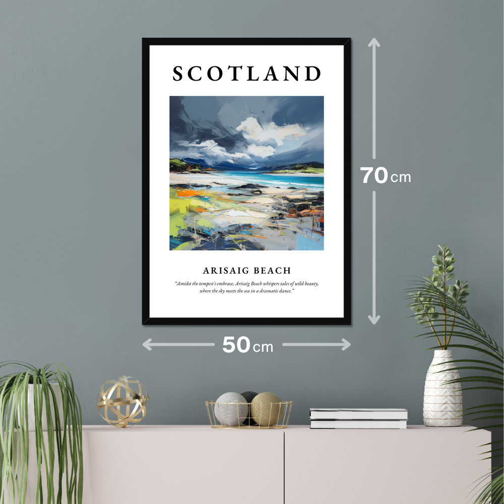 Poster of Arisaig Beach hanging on a wall