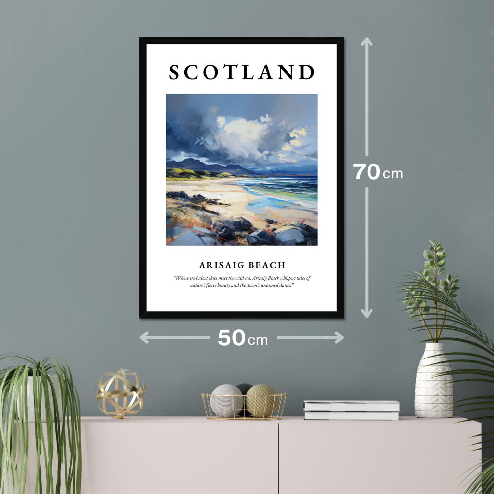 Poster of Arisaig Beach hanging on a wall