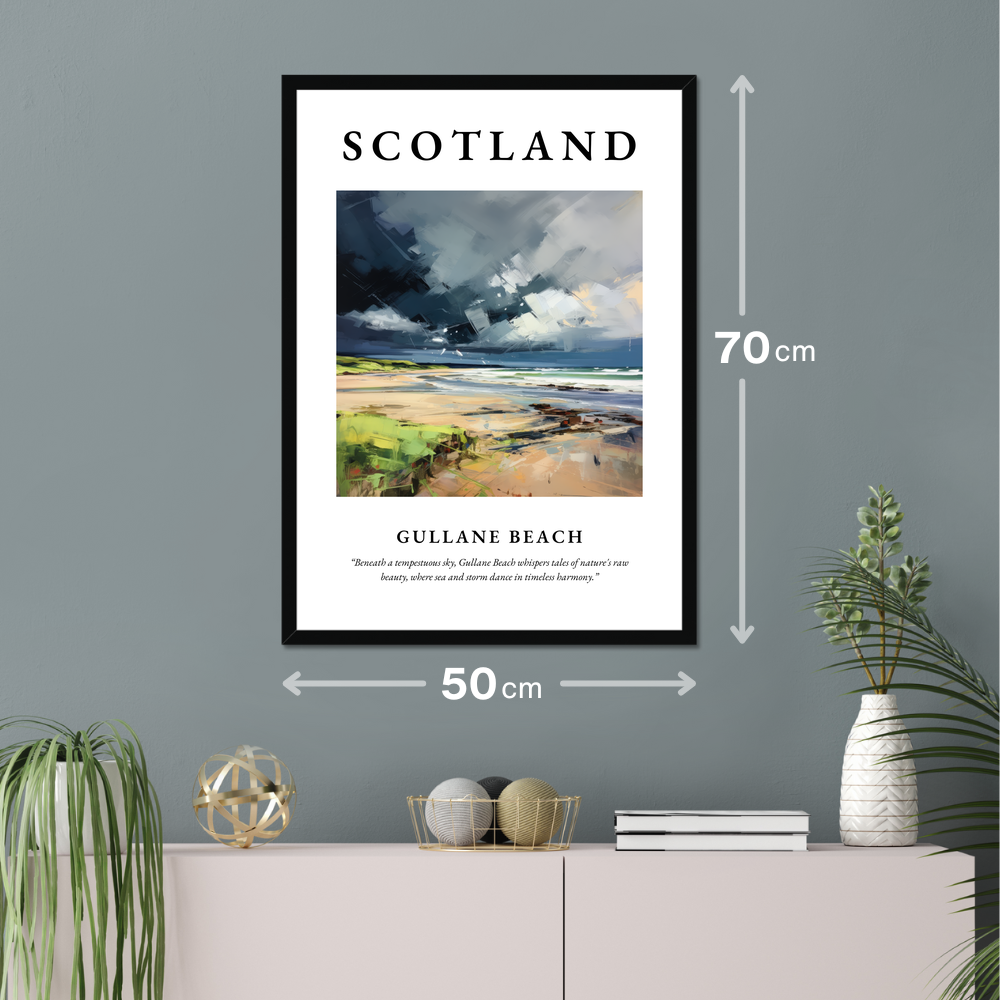 Poster of Gullane Beach hanging on a wall