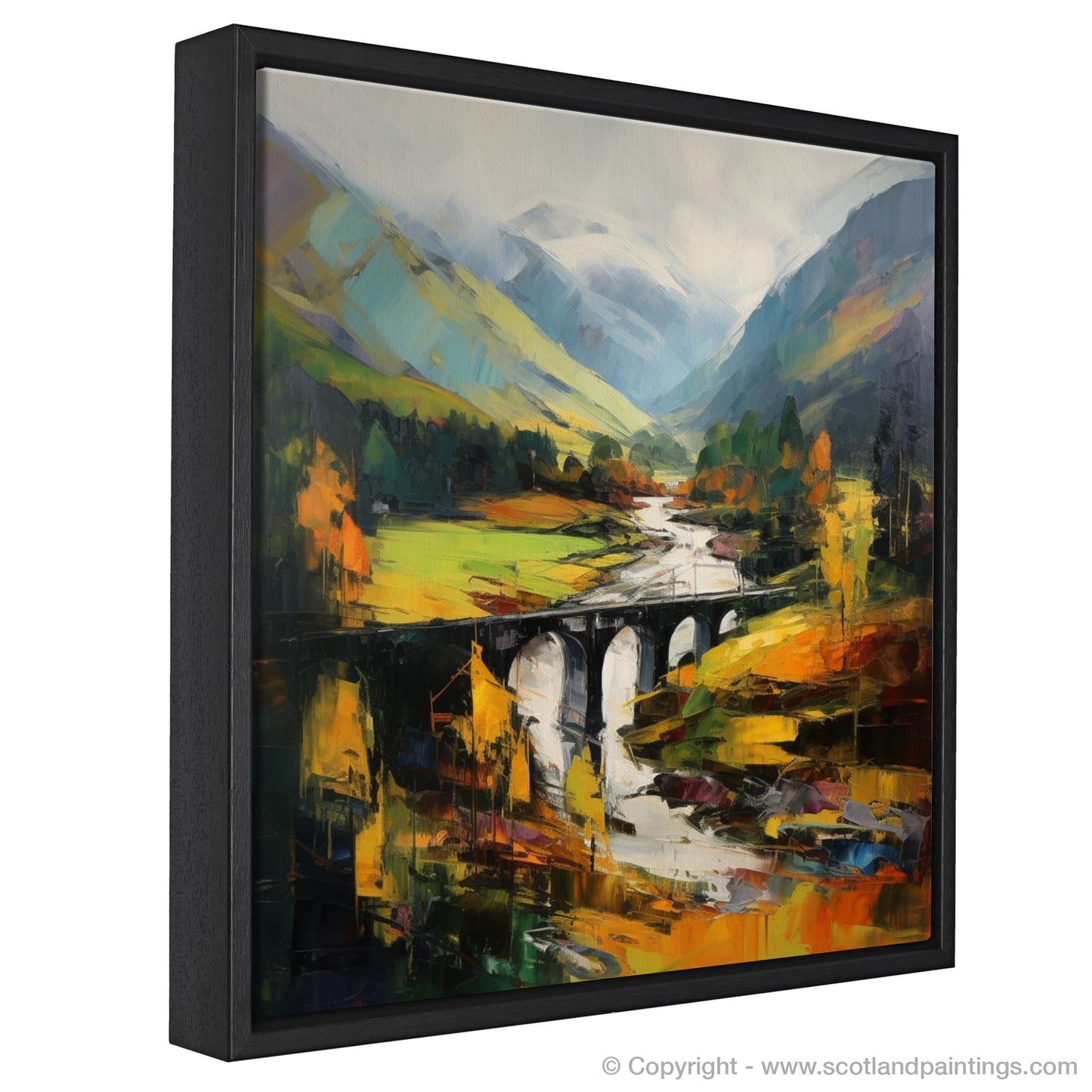 Painting and Art Print of Glenfinnan, Highlands. Autumnal Embrace of Glenfinnan.