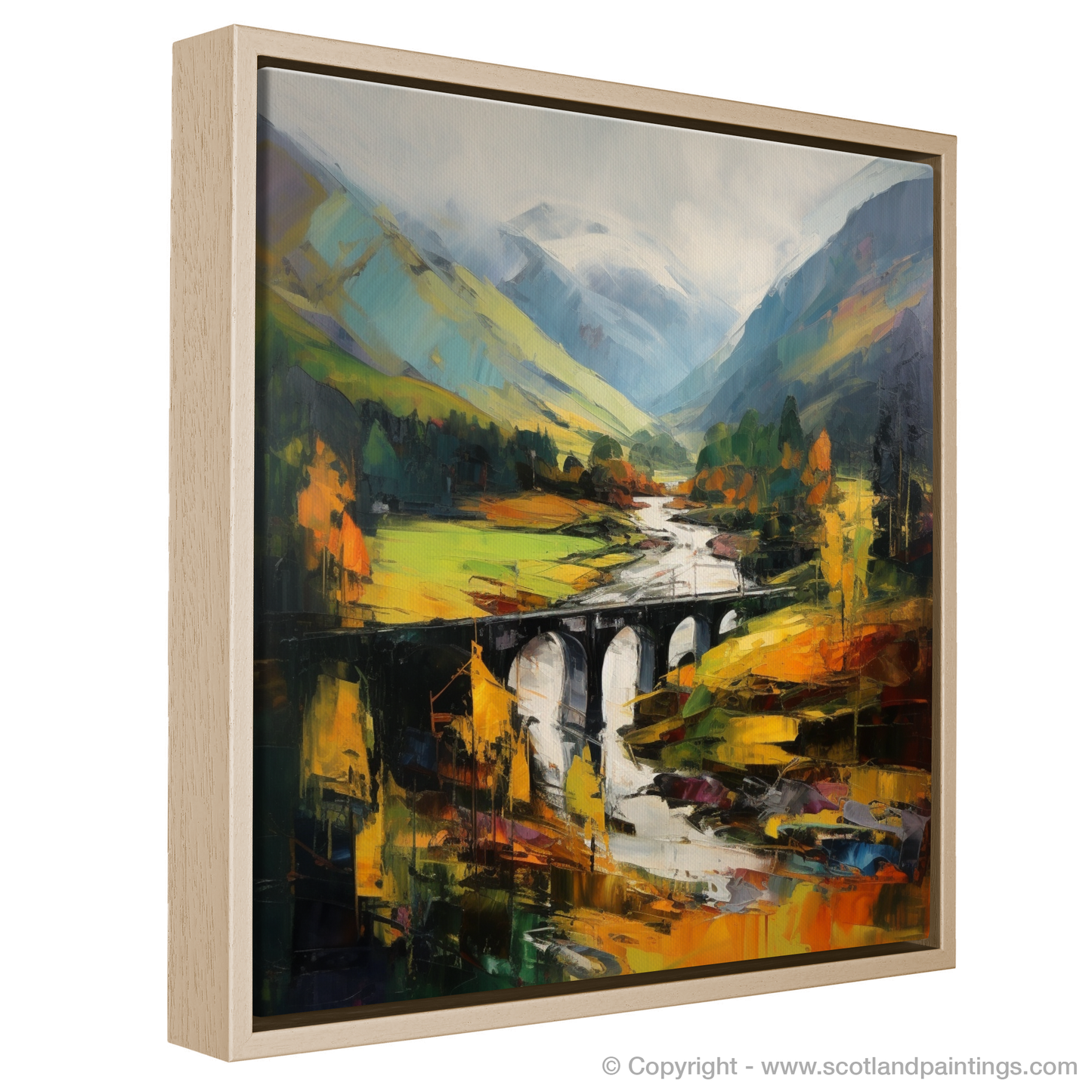 Painting and Art Print of Glenfinnan, Highlands. Autumnal Embrace of Glenfinnan.