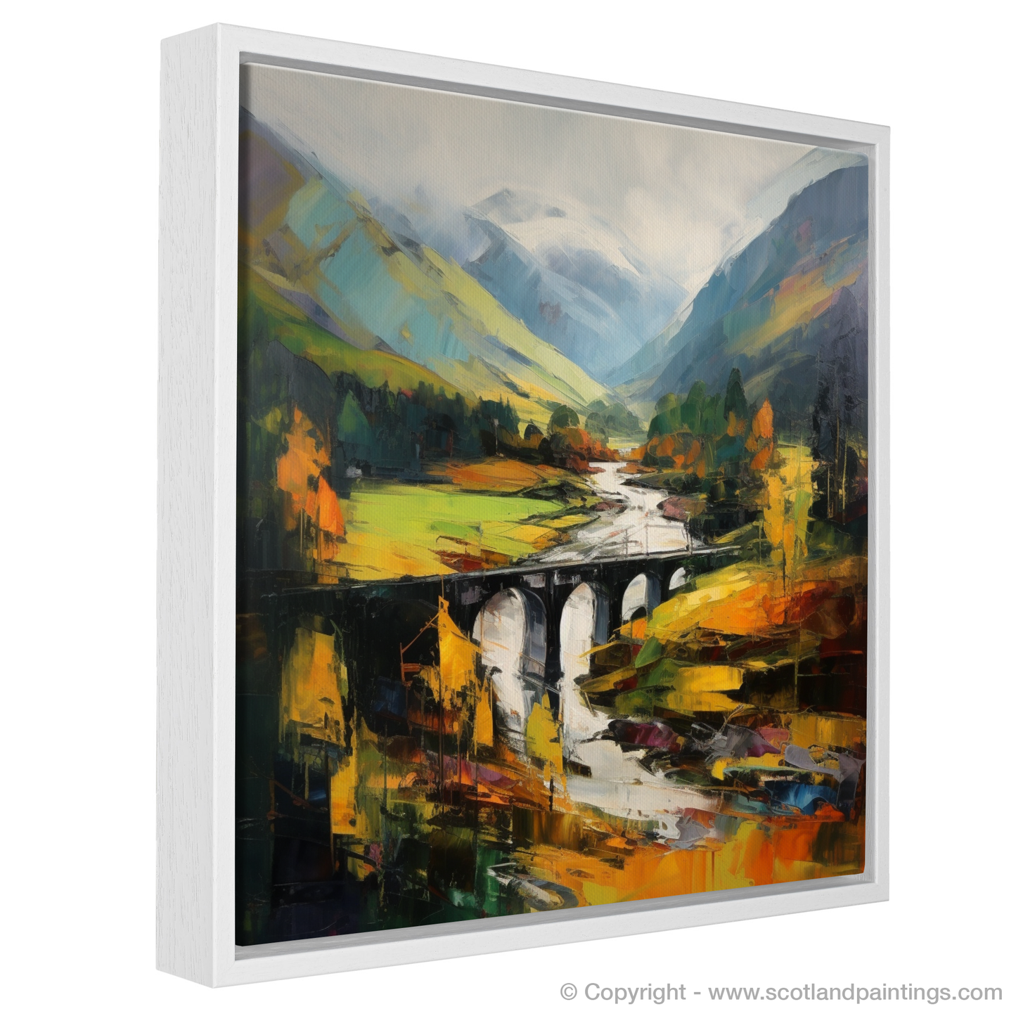 Painting and Art Print of Glenfinnan, Highlands. Autumnal Embrace of Glenfinnan.