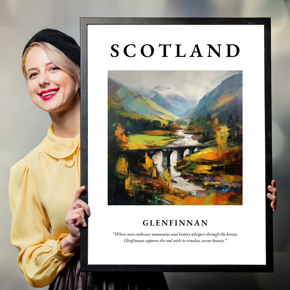 Person holding a poster of Glenfinnan