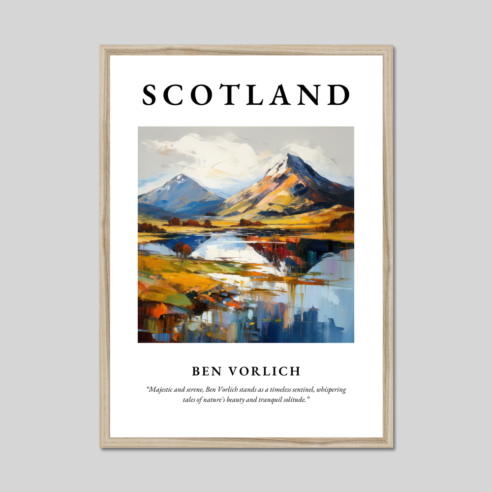 Poster in a natural frame with the word Scotland