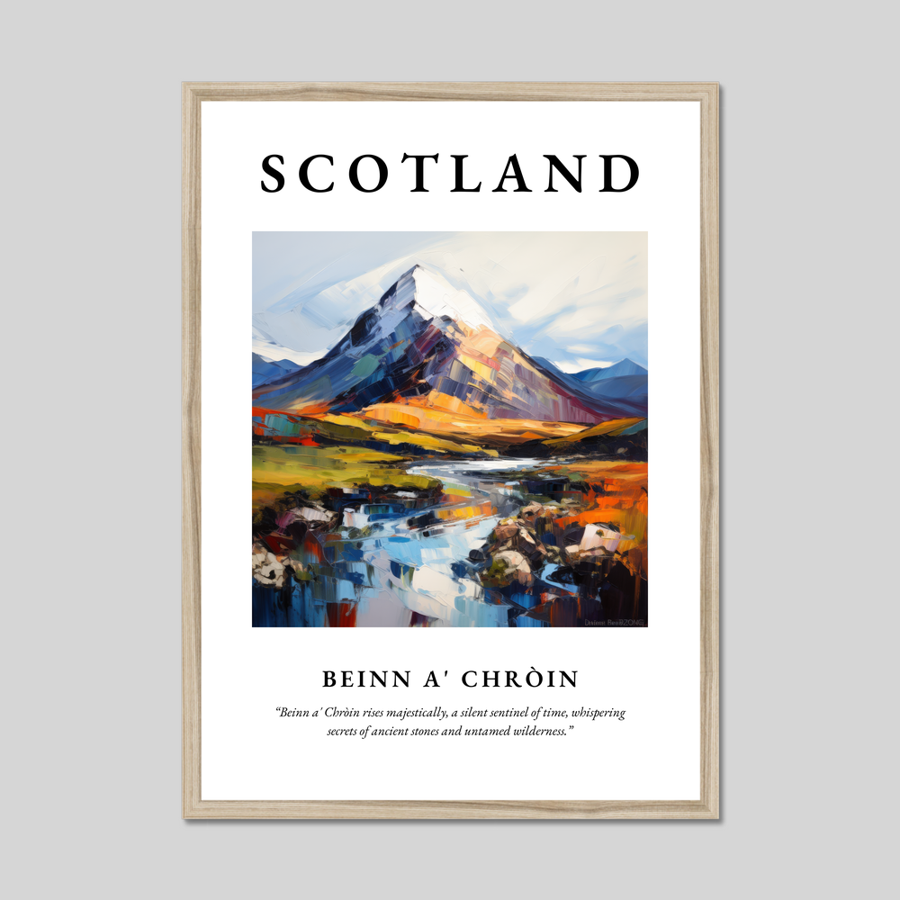 Poster in a natural frame with the word Scotland