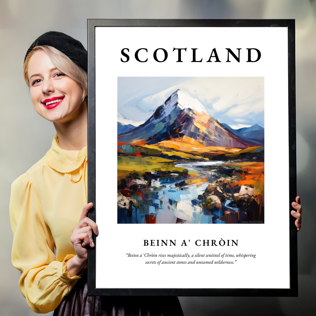 Person holding a poster of Beinn a' Chròin