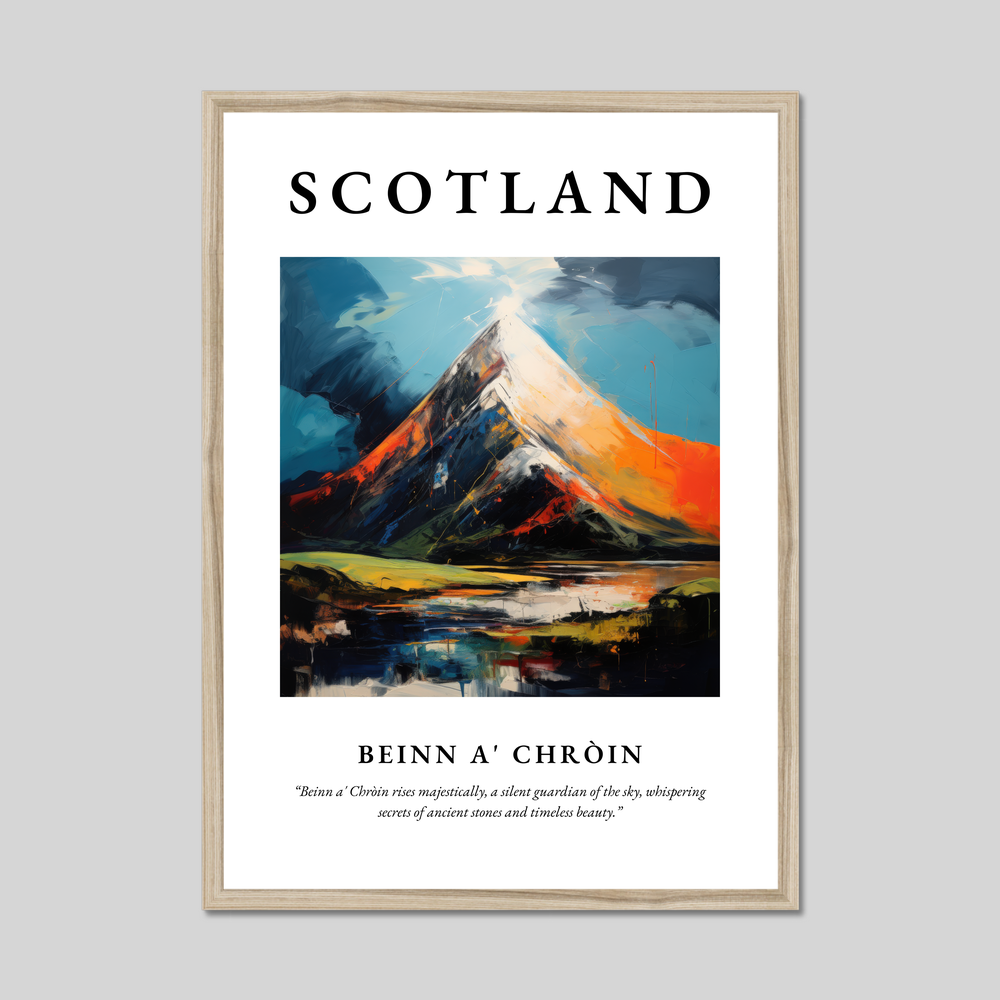 Poster in a natural frame with the word Scotland