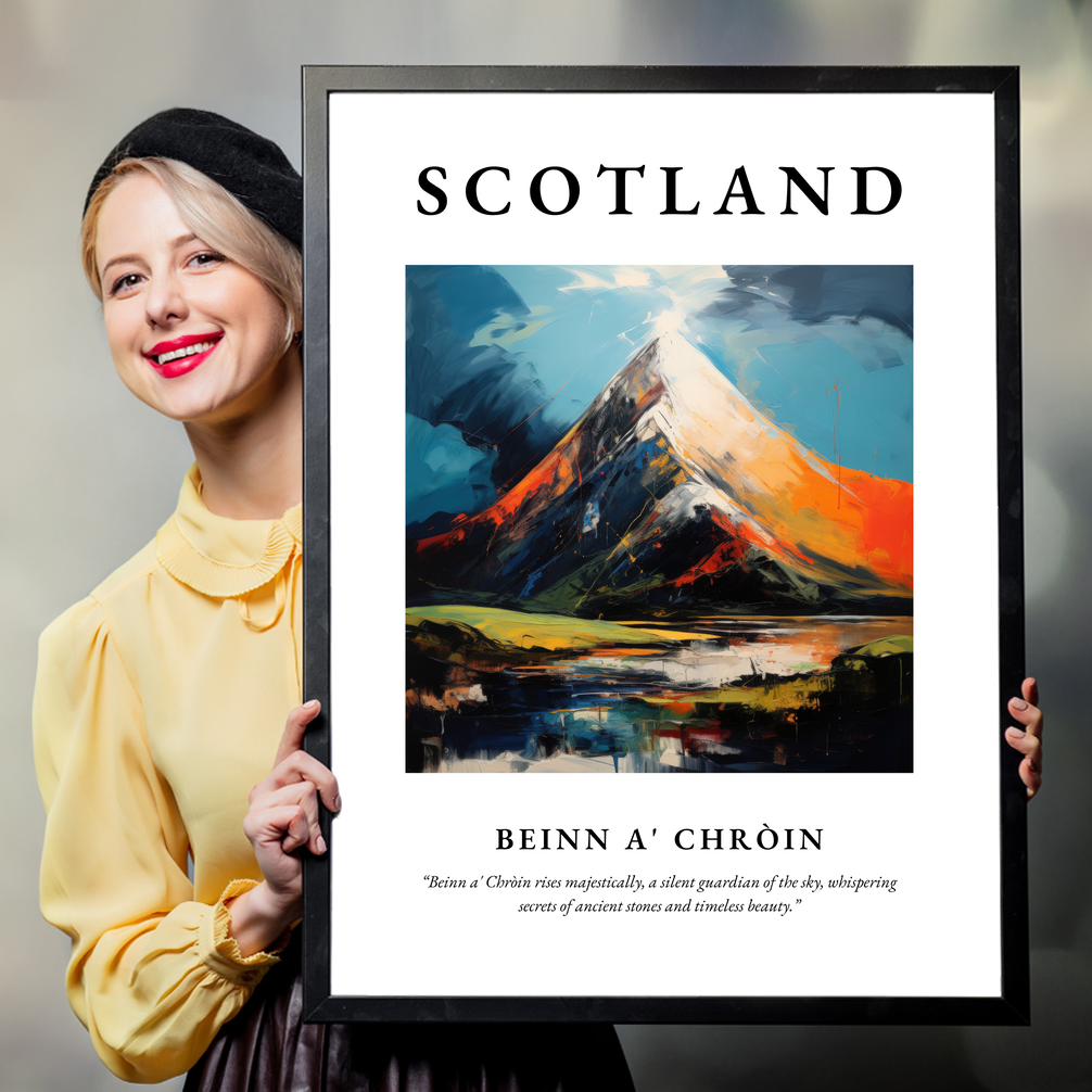 Person holding a poster of Beinn a' Chròin