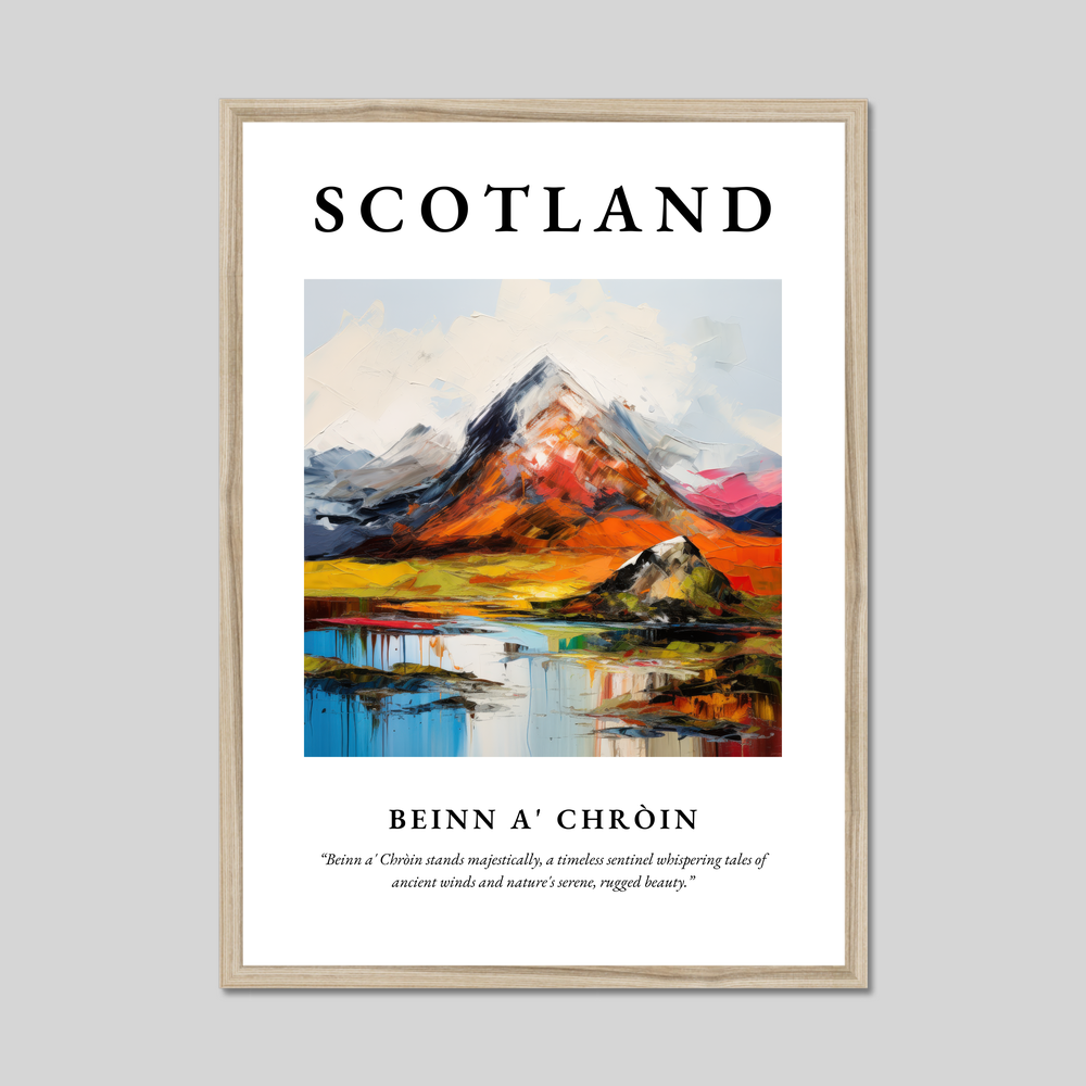 Poster in a natural frame with the word Scotland