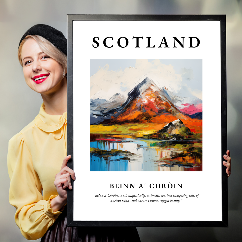 Person holding a poster of Beinn a' Chròin