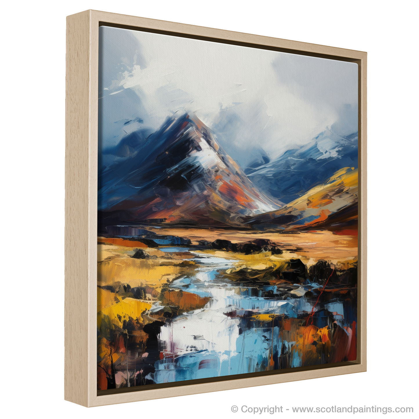 Painting and Art Print of Beinn a' Chròin. Majestic Beinn a' Chròin: An Expressionist Ode to Scotland's Wild Terrain.