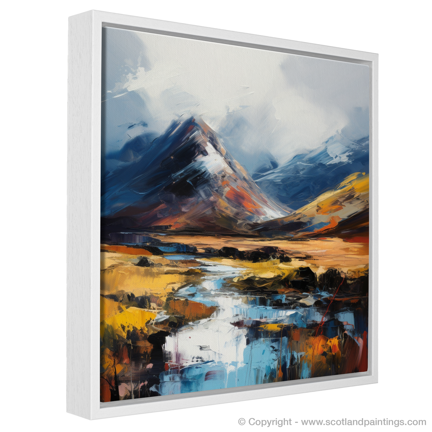 Painting and Art Print of Beinn a' Chròin. Majestic Beinn a' Chròin: An Expressionist Ode to Scotland's Wild Terrain.