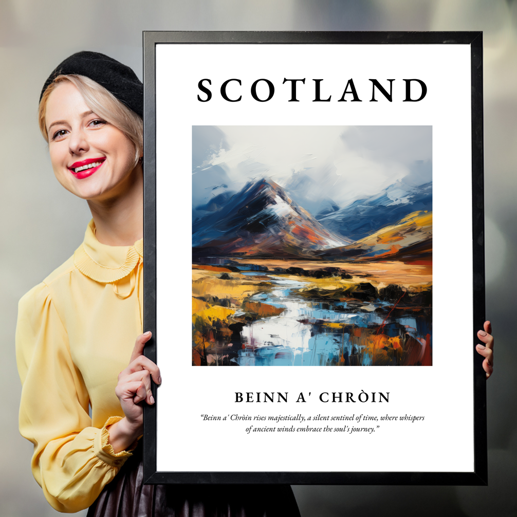 Person holding a poster of Beinn a' Chròin