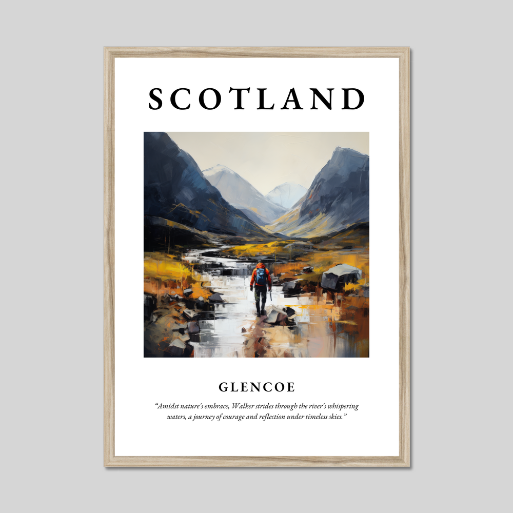 Poster in a natural frame with the word Scotland