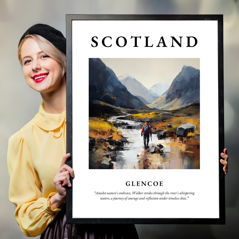 Person holding a poster of Glencoe