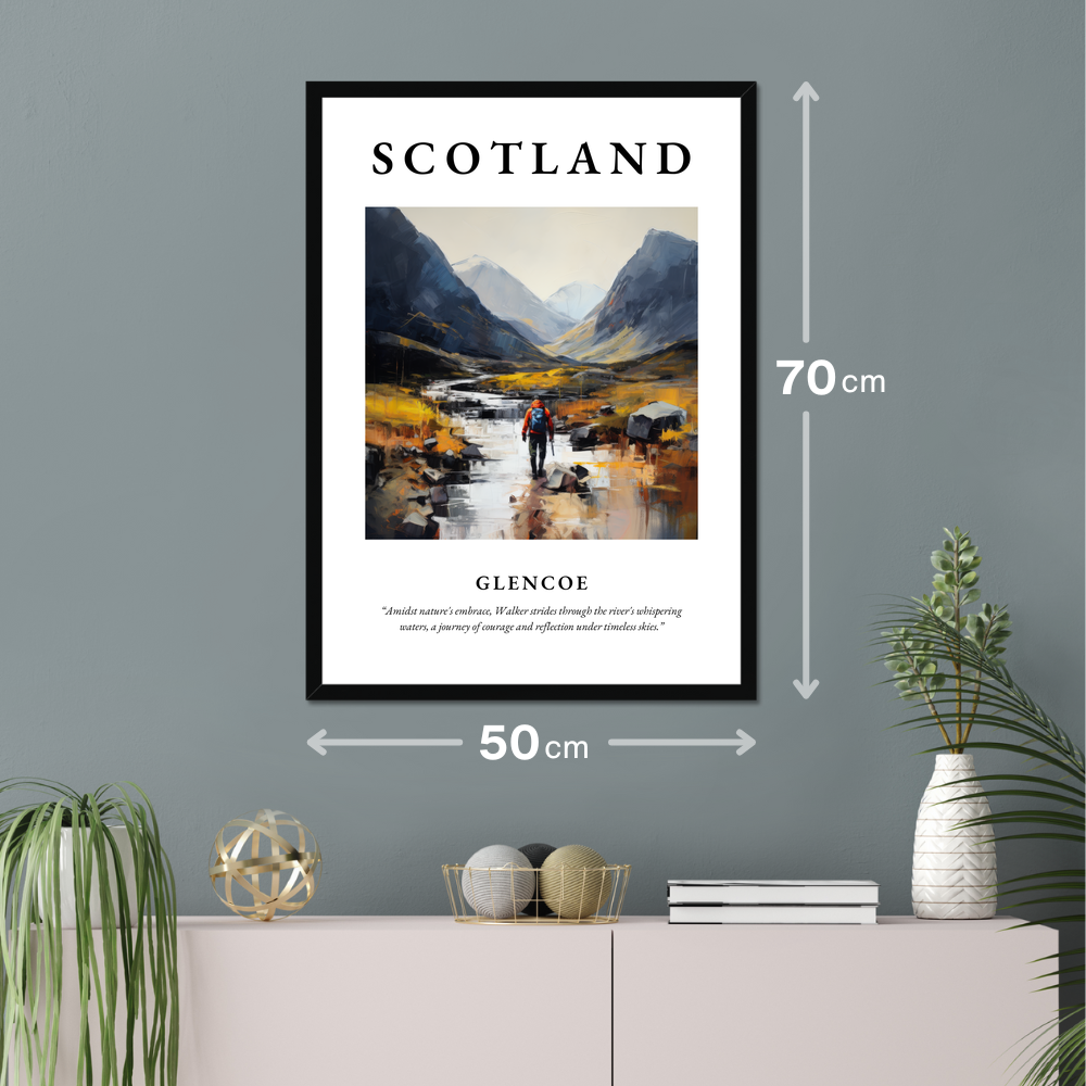 Poster of Glencoe hanging on a wall